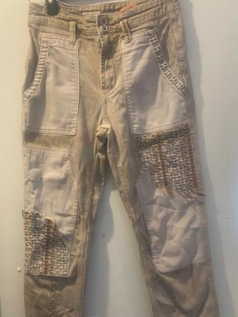 Pilcro by Anthropologie Beige Patchwork Cargo Pants - Picture 2 of 13